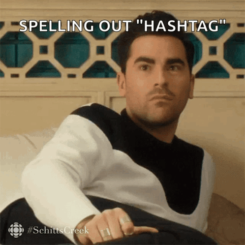 This GIF of David Rose spelling out “hashtag” captures how outdated old hashtag habits feel in 2025. On social, discovery is now driven more by intent, quality signals and behaviour than by dumping long lists of tags into a caption. Platforms and AI models read your language, watch time, saves and sends to decide what is relevant. The visual underlines the point from our “hashtags are dead” content that brands should focus on clear topics, natural language and strong creative, not stuffing posts with #marketing, #B2B and #brand just in case.